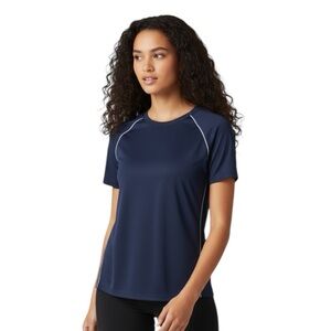 ALO Yoga CoolFit Shirt Blue Short Sleeve Activewear Top Women’s XL            V